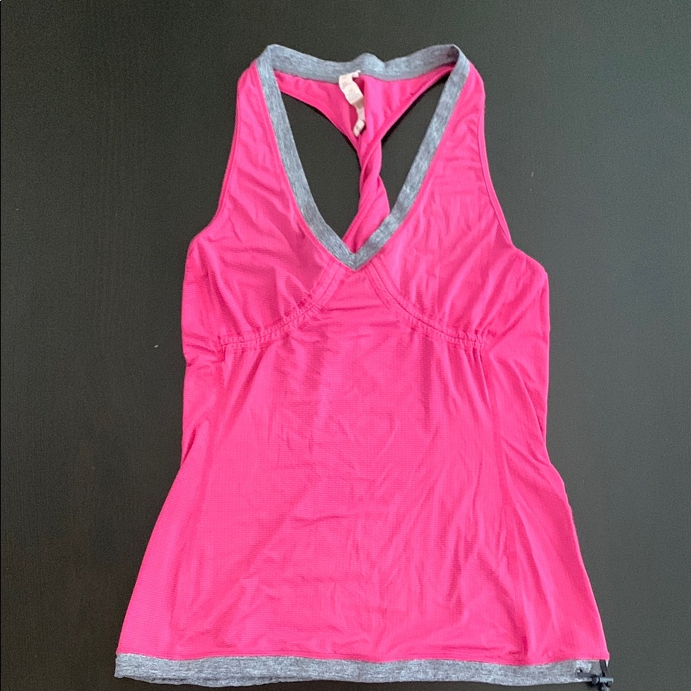 Lululemon Pink and Gray Racerback Tank